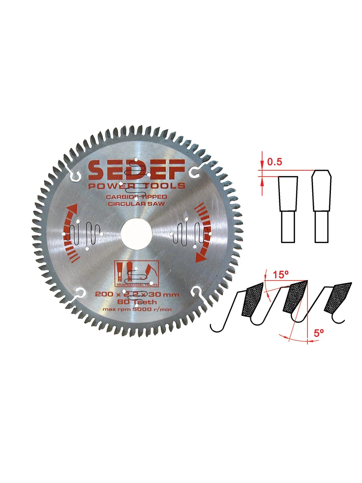 200x30-25-20x2.8x2.4 mm 80 diş Trapez Pozitif Diş Testere