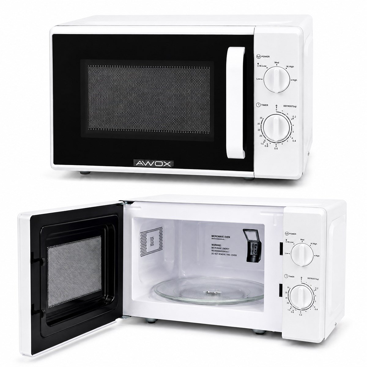 20L 700W Mikrodalga Fırın - 5 Güç Kademesi, Buz Çözme, Beyaz