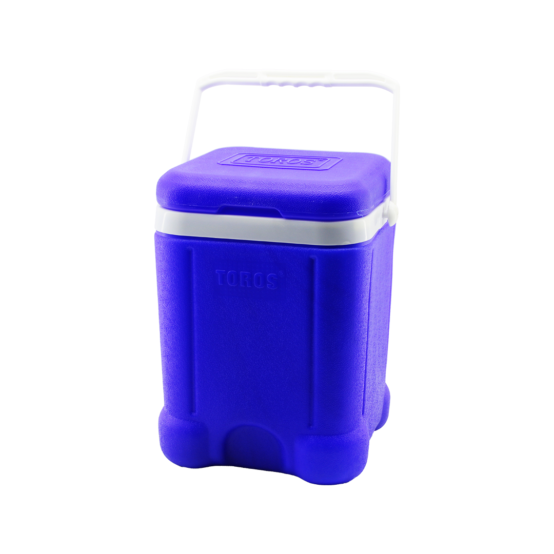 20L Mavi Kare Plastik Buzluk - Taşıma Kulplu