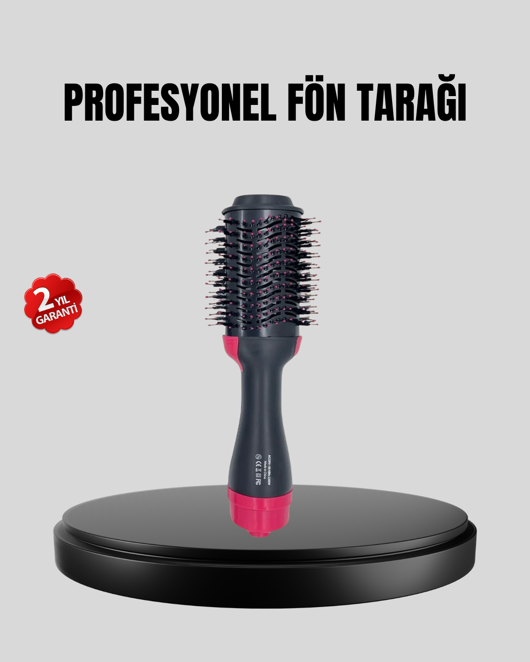 220°C Profesyonel Fön Tarağı – Negatif İyon Teknolojili, 3 Isı Kademeli, 1200W