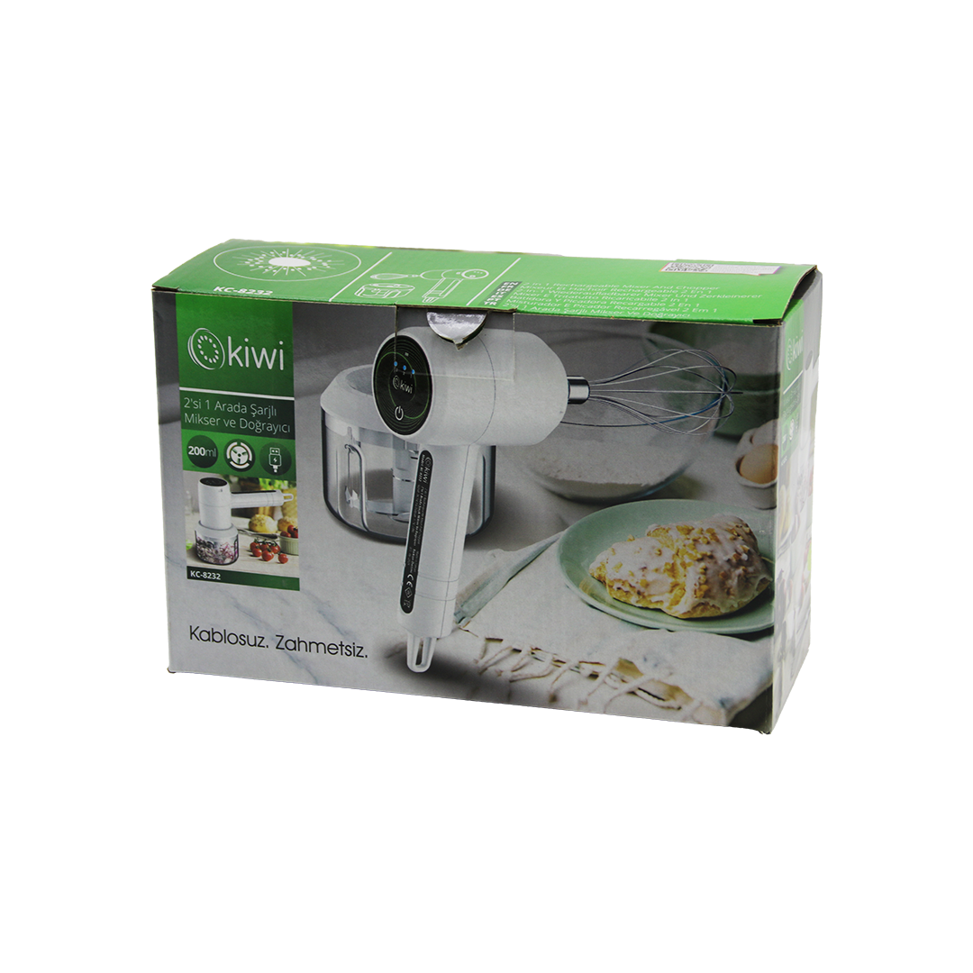 2in1 USB Şarjlı Mixer ve Doğrayıcı 200ml 20W (1500mAh)