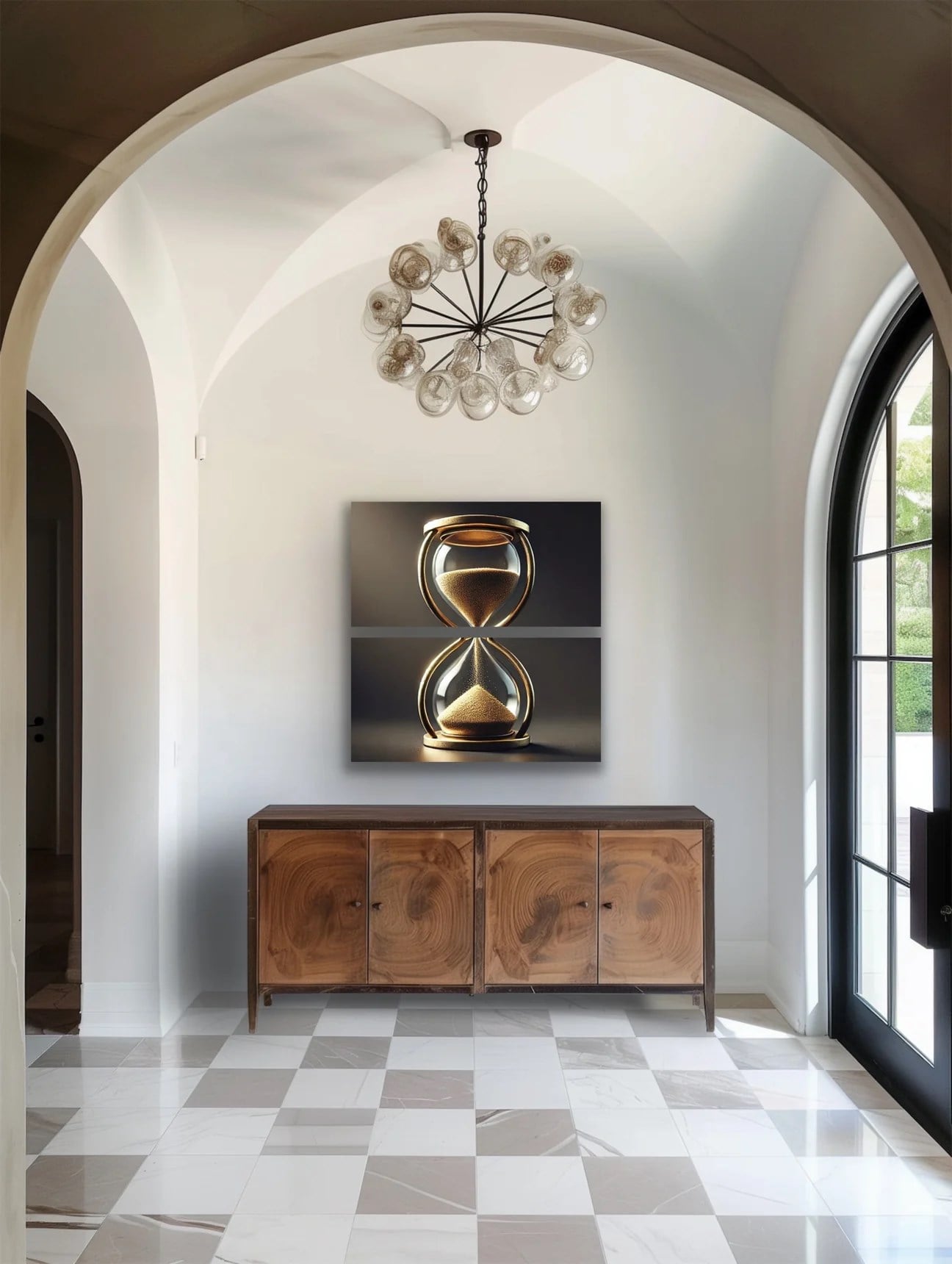 2li Kum Saati Kanvas Tablo 60x120cm x2