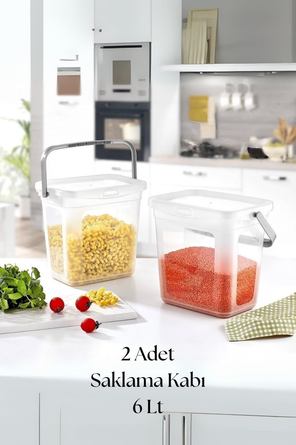 2?li Multibox Erzak Saklama Kabı & Saklama Kutusu 6 Lt Şeffaf