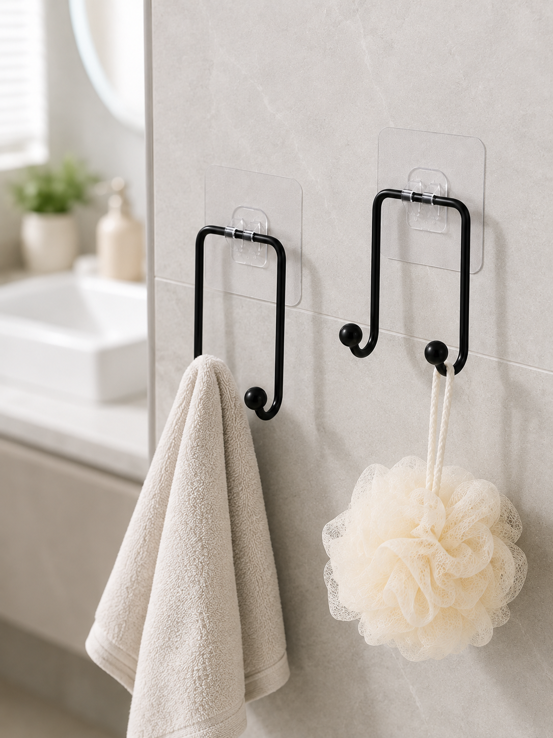 2'li Yapışkanlı Duvar Askısı Mutfak Banyo ve Ev İçin Askılık