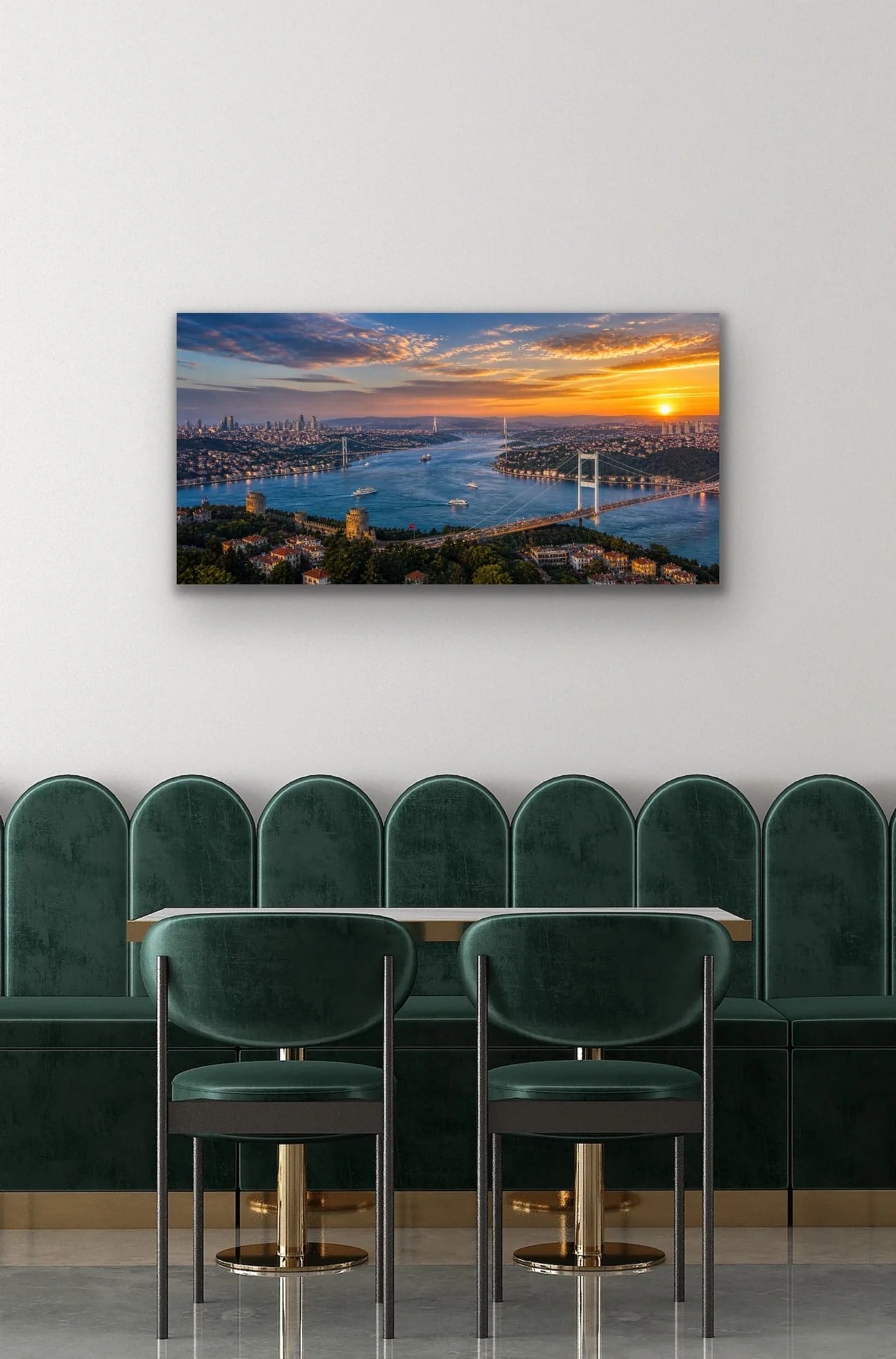 3 Boğaz Manzaralı İstanbul Kanvas Tablo 60X120 CM