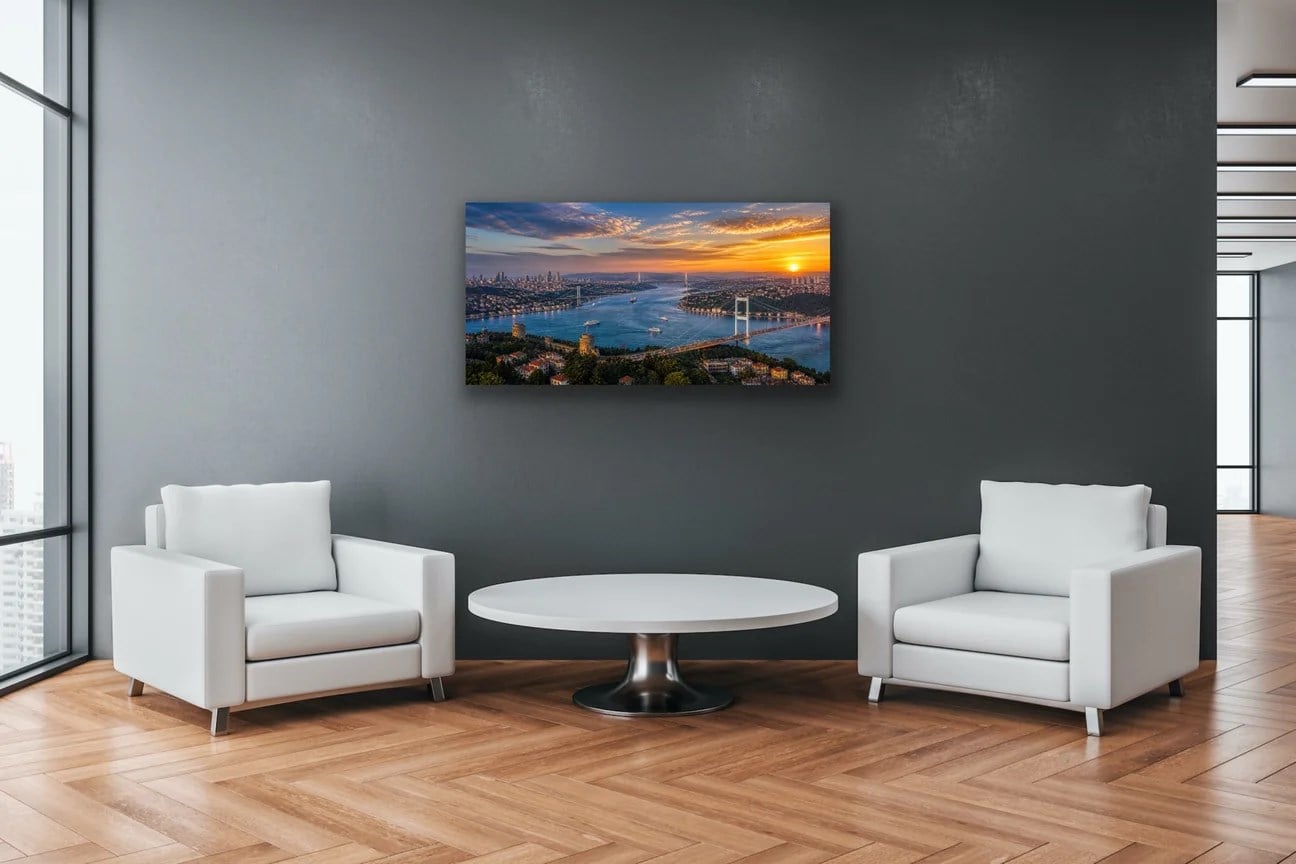 3 Boğaz Manzaralı İstanbul Kanvas Tablo 40X80 CM