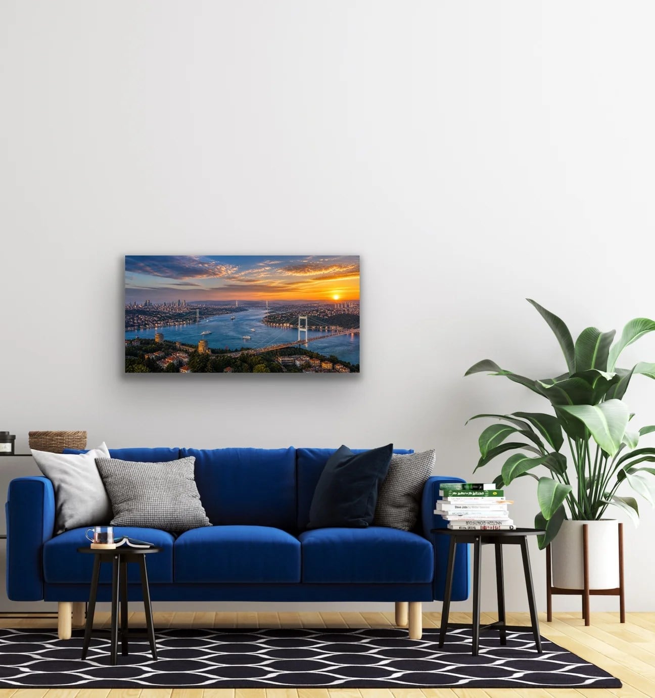 3 Boğaz Manzaralı İstanbul Kanvas Tablo 40X80 CM