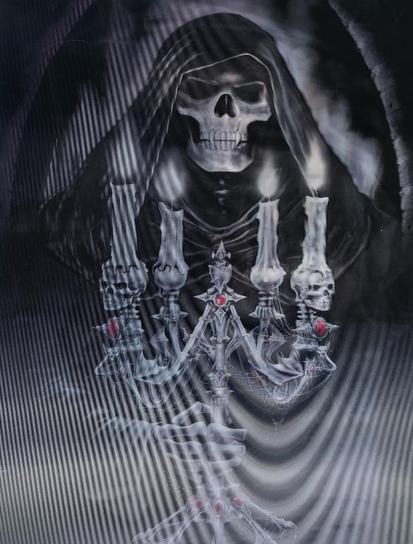 3 Boyutlu Resim 3 Farklı Resim Değişenli Halloween İskelet Tablosu 30x40 cm