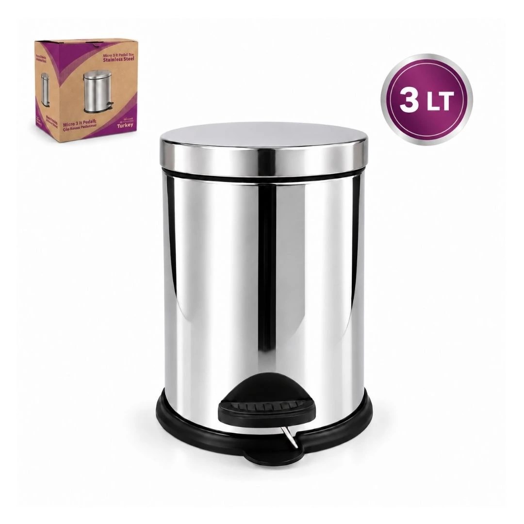 3 L Metal Pedallı Çöp Kovası