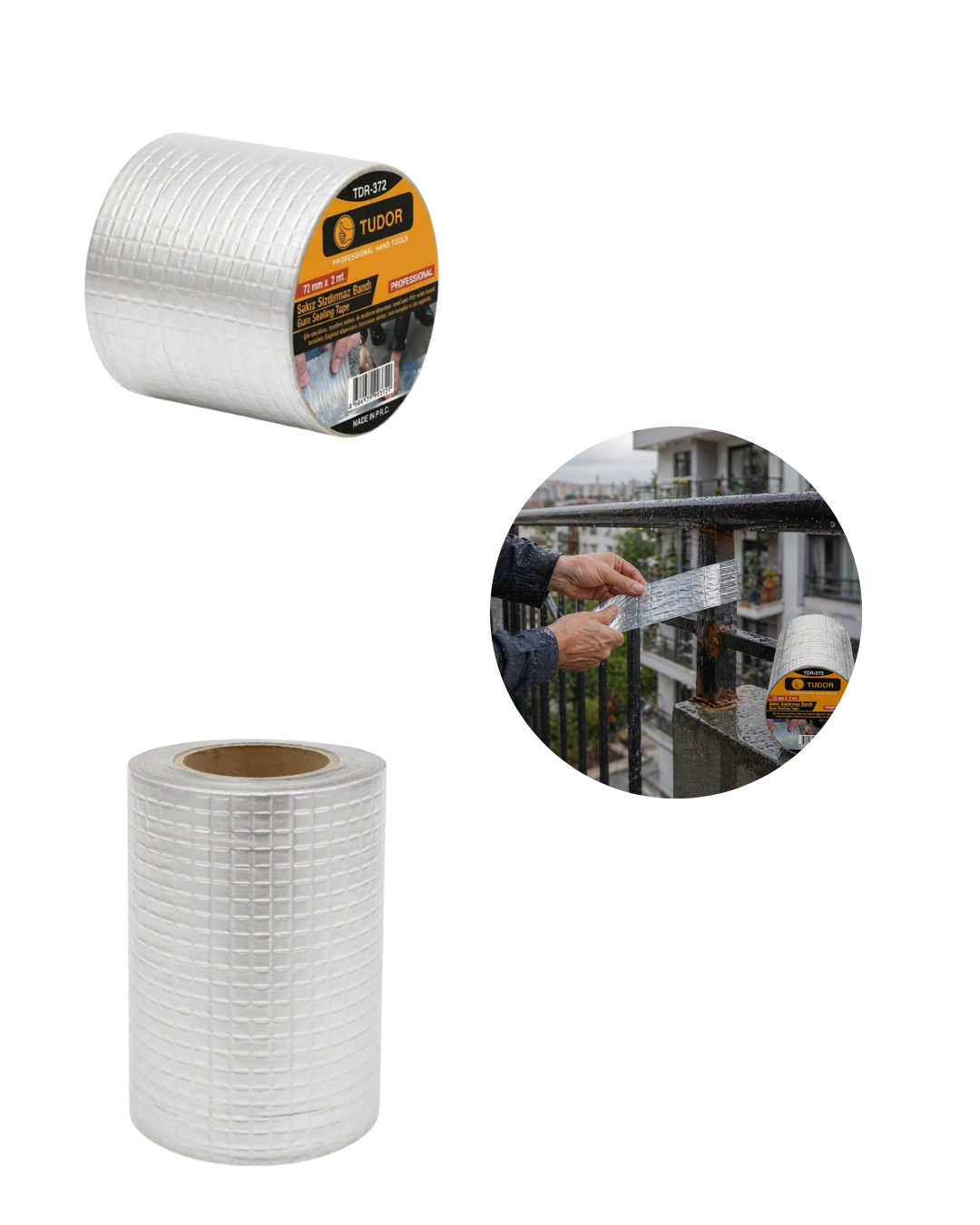3 Lü Set Güçlü Yapışkanlı Su Yalıtım Bandı 72 MM 2 Metre