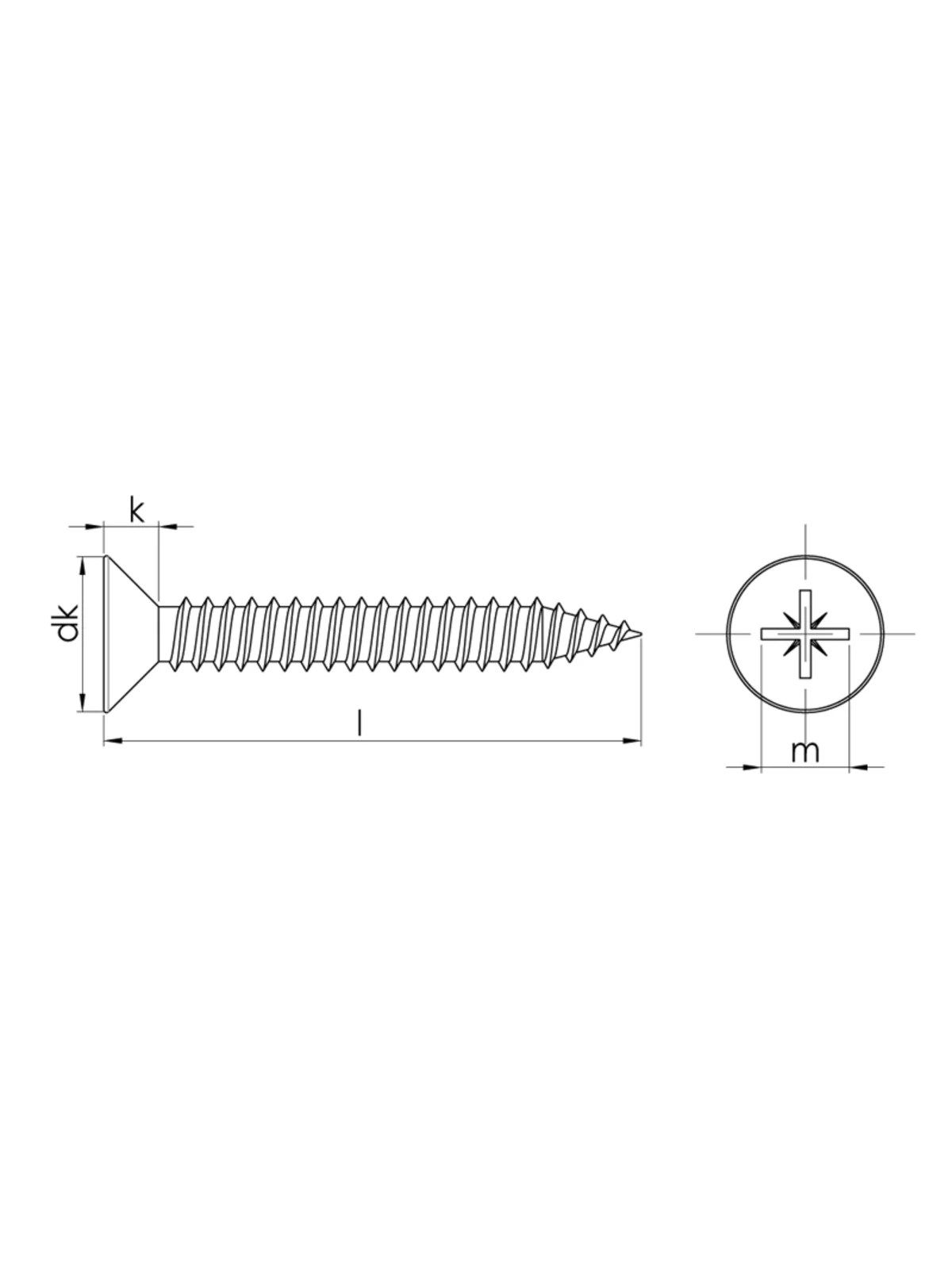 3.5x25 mm YHB Inox Saç Vidası DIN 7982
