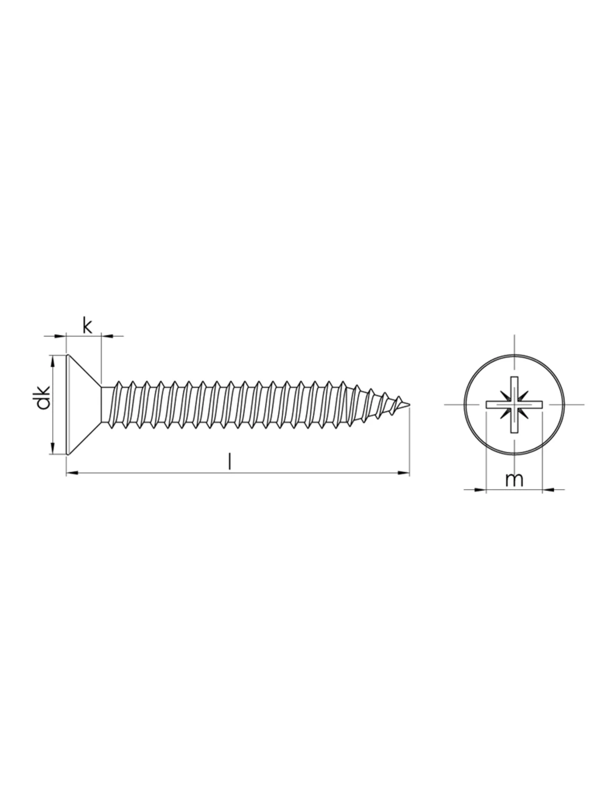 3.5x9.5 mm YHB Inox Saç Vidası DIN 7982