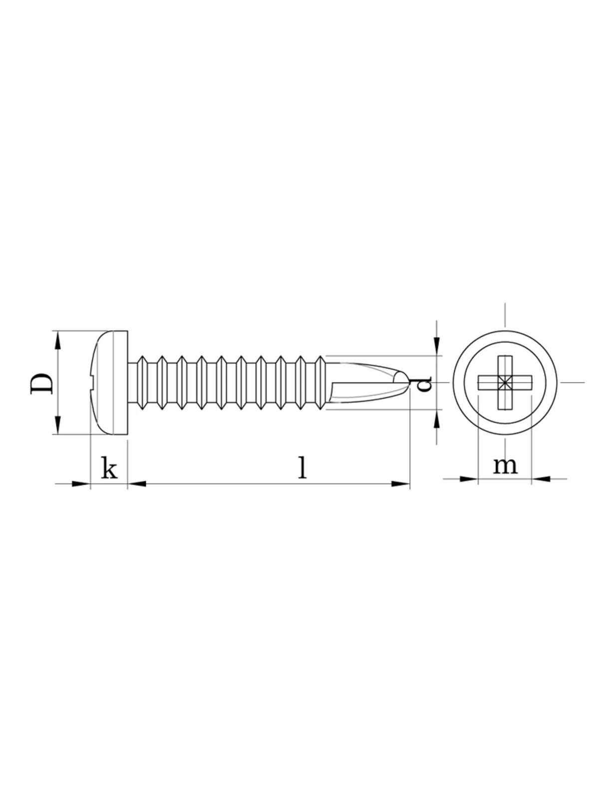 3.9x19 mm YSB Matkap Uçlu Vida DIN 7504N