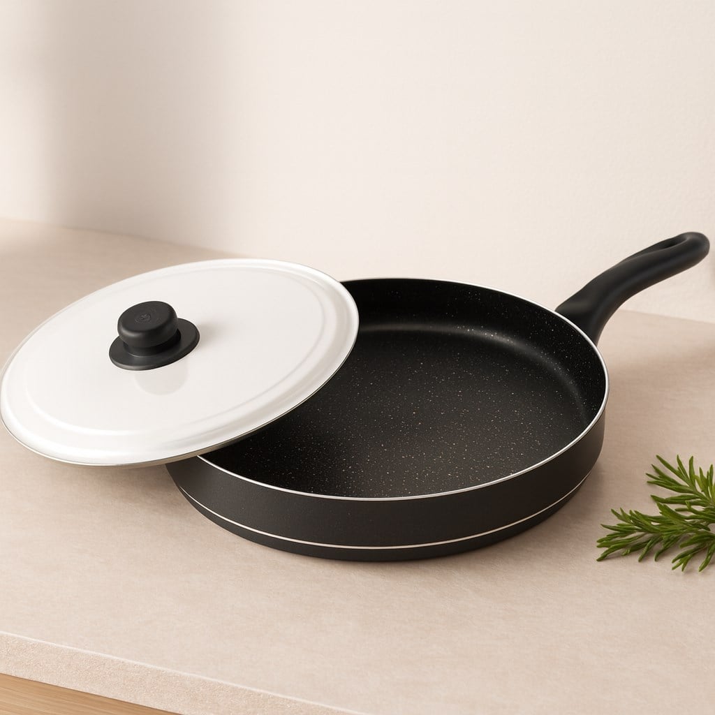 30 cm Teflon Balık Tavası - Metal Kapaklı