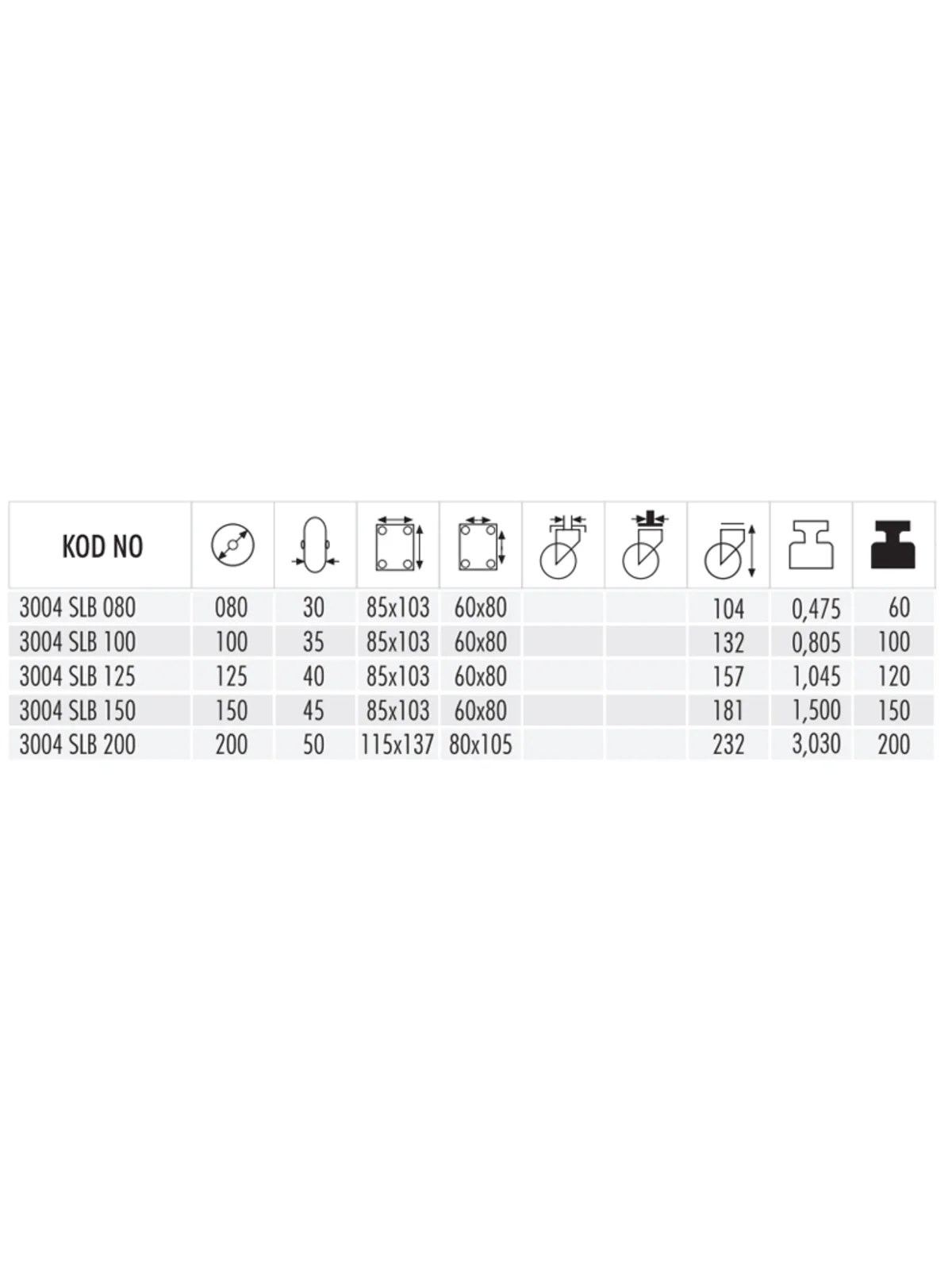 3004 SLB 80  Sabit Saç Jantlı Teker