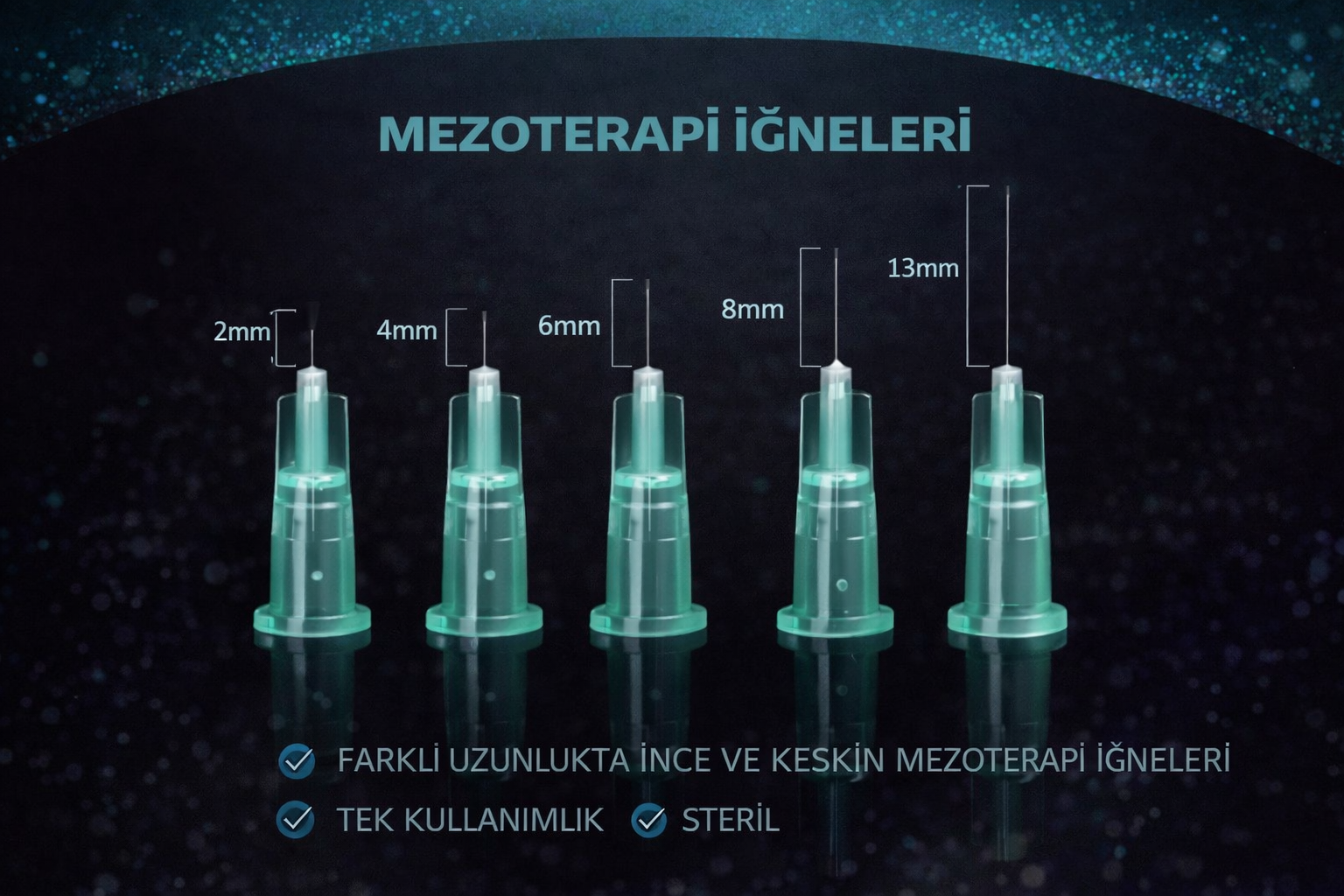 30G X 6MM Mezoterapi  Steril Enjeksiyon İğnesi 100 Adet 1 Kutu