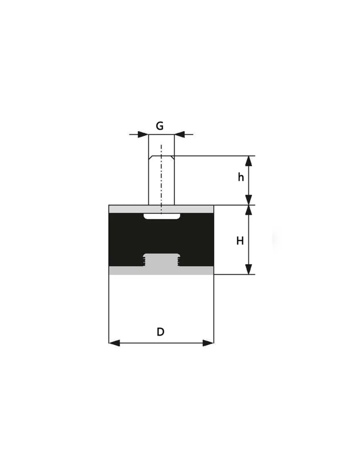 30X30MM M8 B  TİP LASTİK TAKOZ PULLU