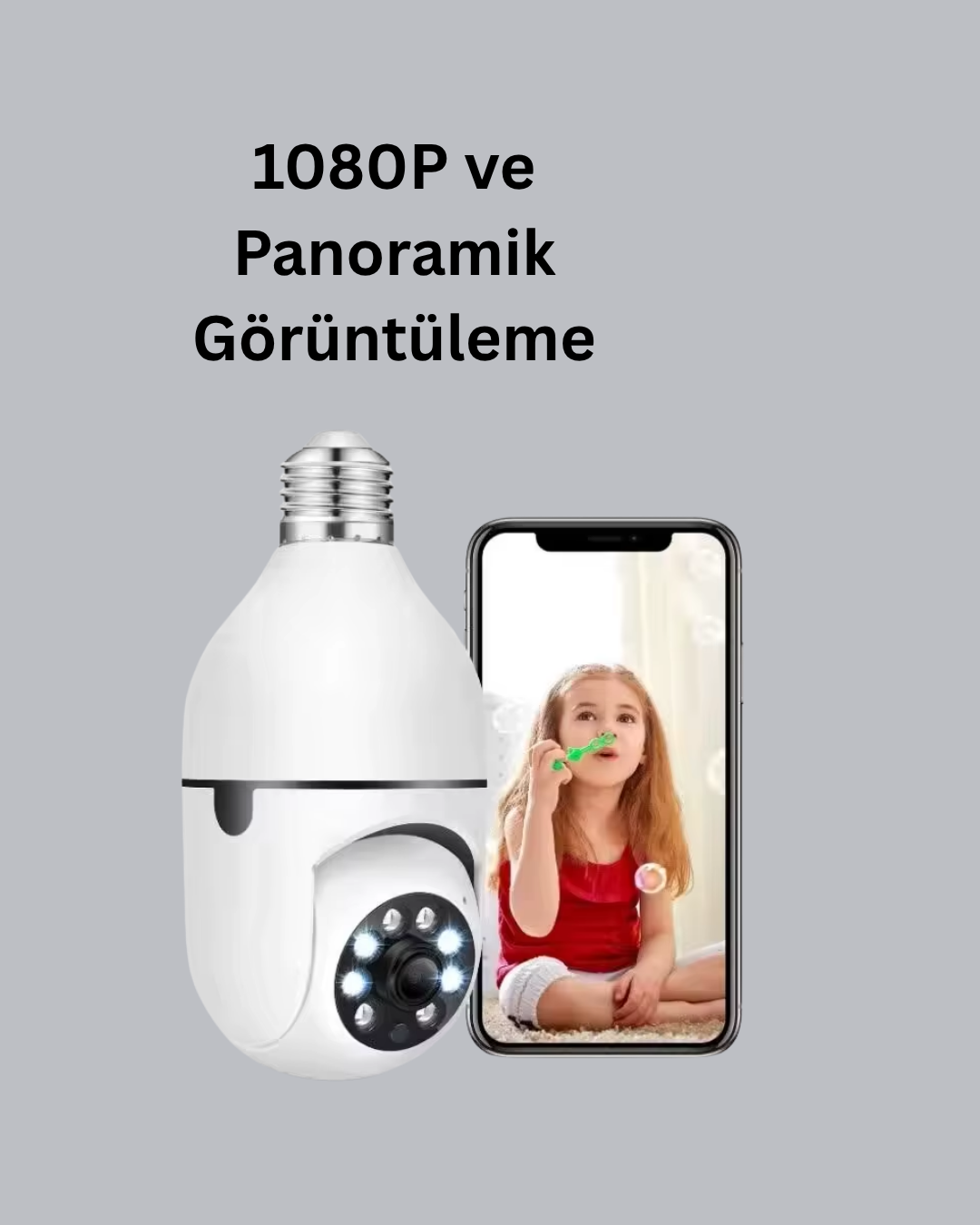 360° Panoramik Görüntüleme Sunan Ampul Tipi Güvenlik Kamerası