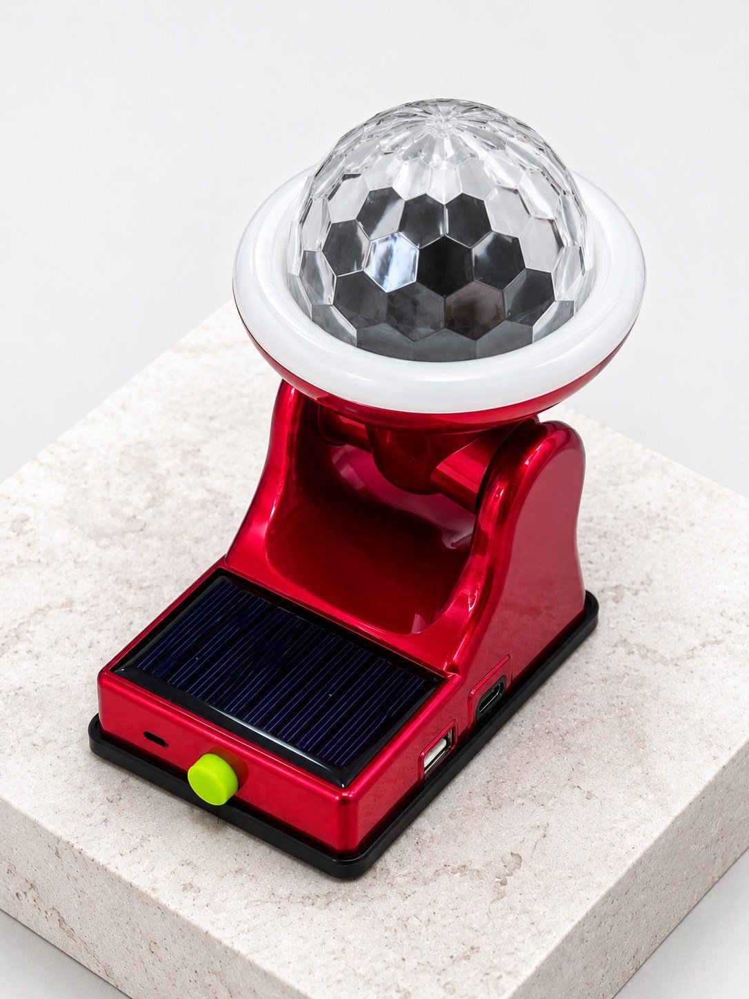 360° RGB LED Disco Işığı Ayarlanabilir Başlıklı Güneş Enerjili Projektör Lamba