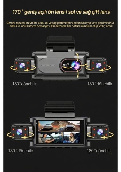 360° WiFi Quad Araç Kamerası