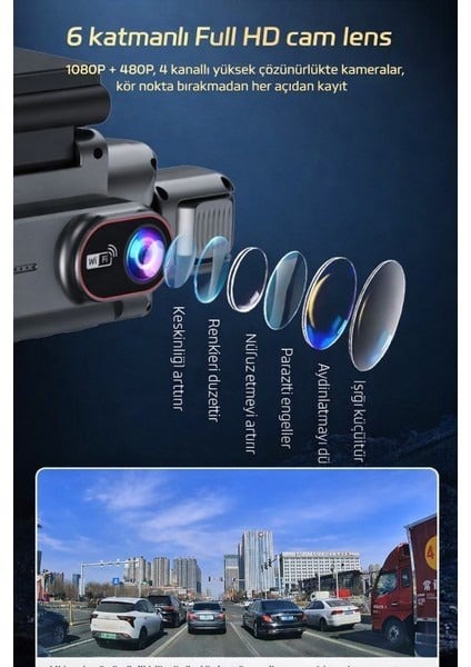 360 WiFi Quad Araç Kamerası