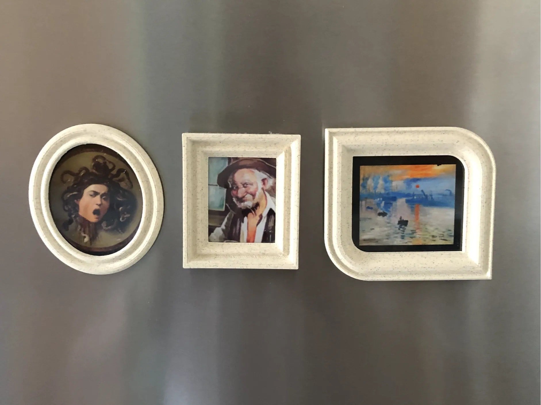 3D Baskı 3lü Mini Tablo Çerçeve Buzdolabı Magneti Güçlü Mıknatıslı Fotoğraflık Dekoratif Set