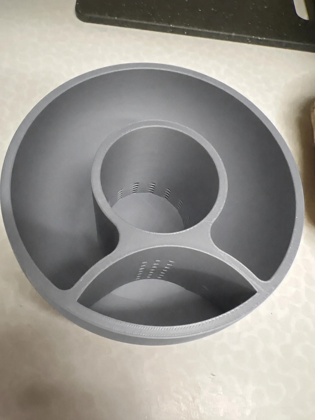 3D Baskı 3lü Sukulent Saksısı ve Kalemlik Organizer - Dekoratif Masaüstü Bitki Saksısı-Gri
