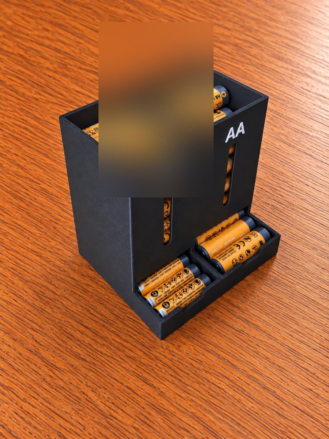 3D Baskı AA ve AAA Pil Dağıtıcı Organizer Duvar Askılı Pil Saklama Kutusu Pil Düzenleyici Siyah