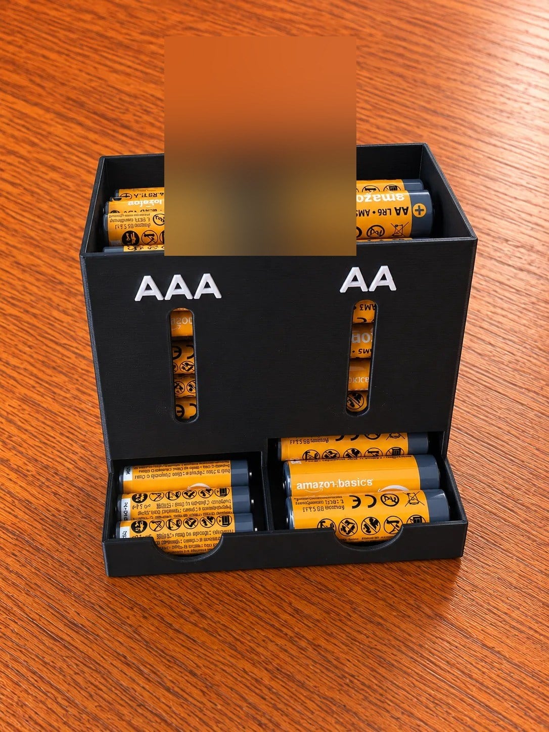 3D Baskı AA ve AAA Pil Dağıtıcı Organizer Duvar Askılı Pil Saklama Kutusu Pil Düzenleyici Siyah
