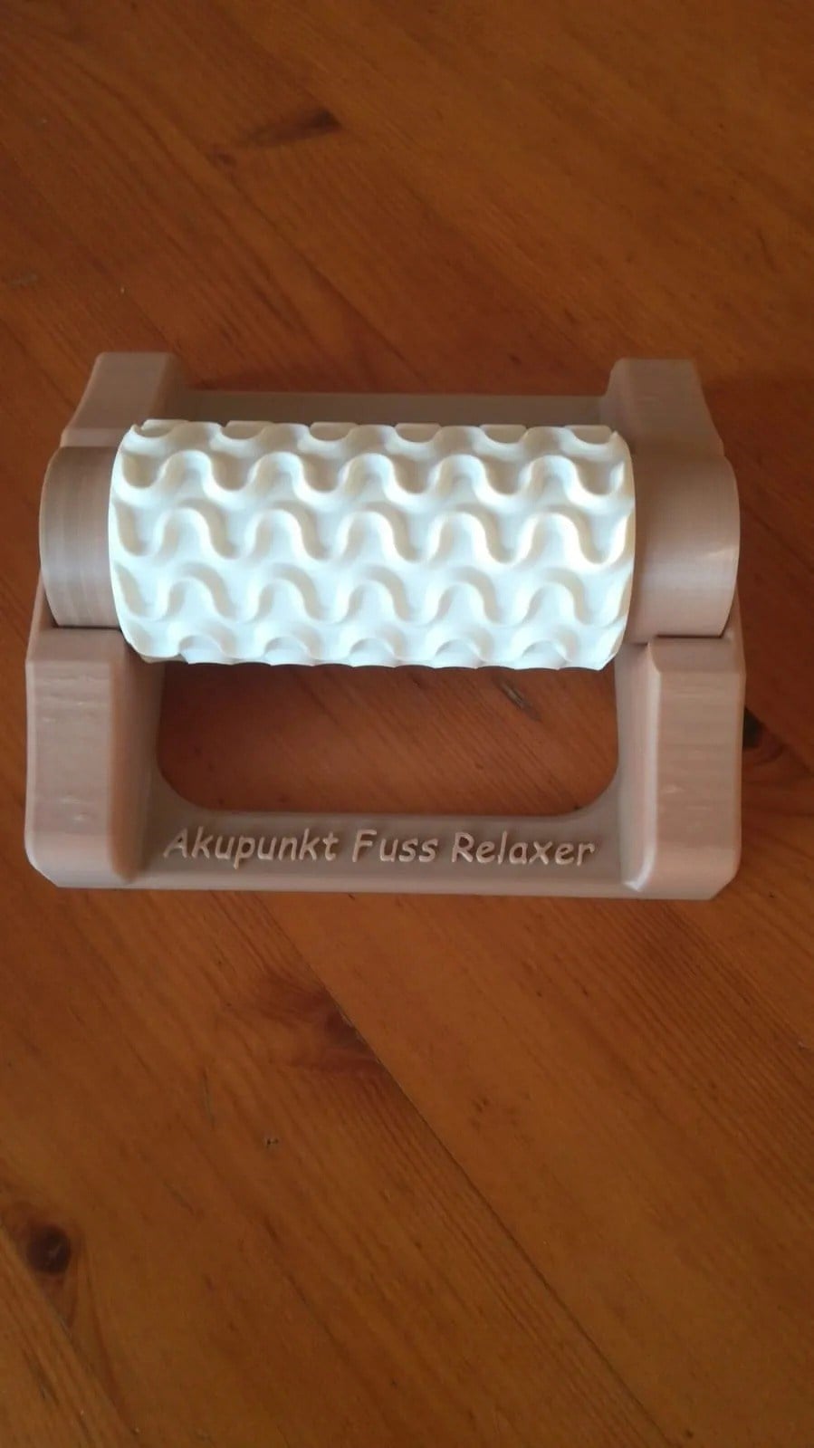 3D Baskı Akupunktur Ayak Masaj Rulosu 3 Değiştirilebilir Başlıklı Ayak ve Vücut Masaj Aleti Bej