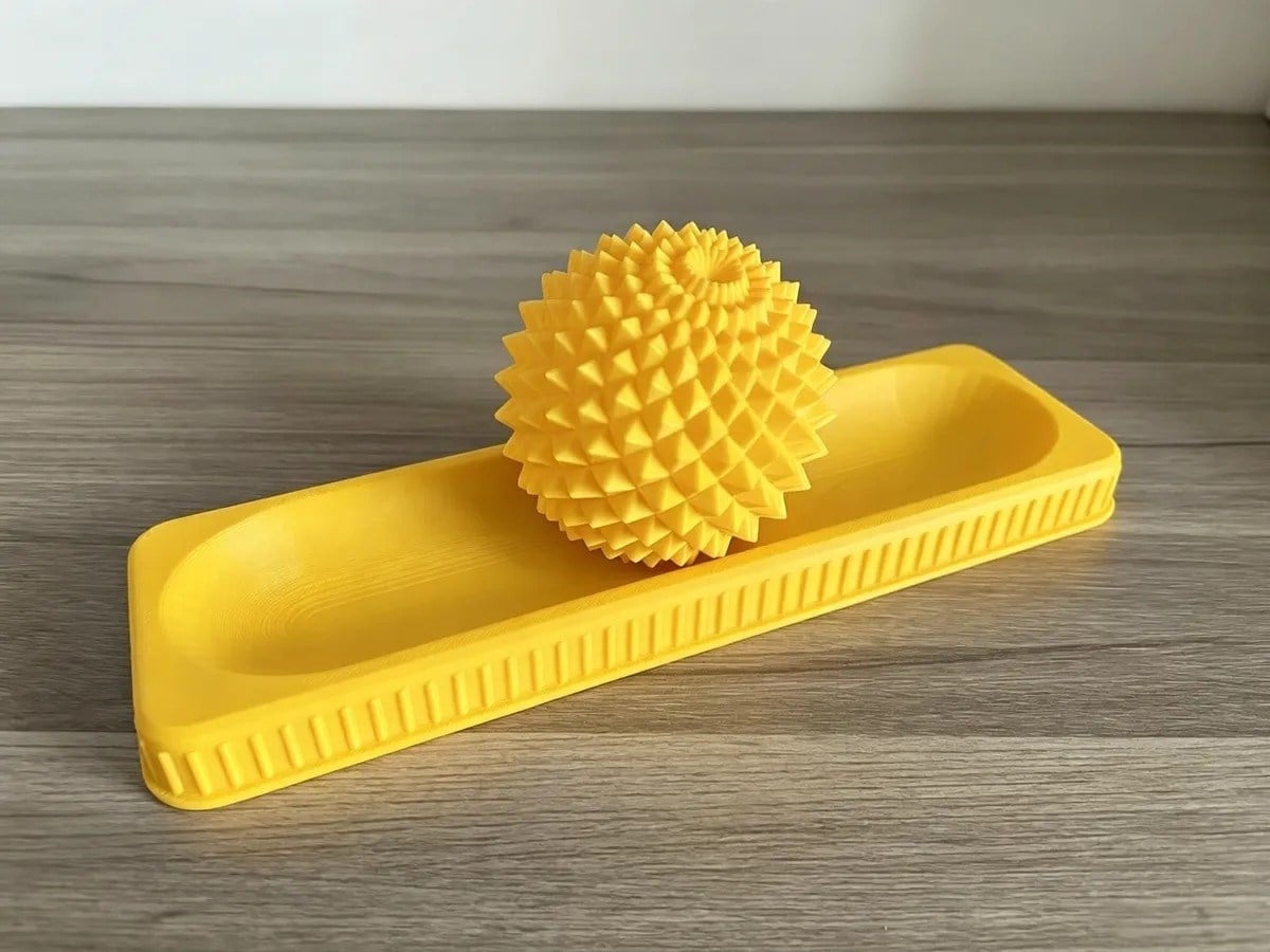 3D Baskı Ayak Masaj Topu ve Tepsi Seti Dikenli Ayak Taban Masaj Aleti Ev Ayak Rahatlatıcı - Sarı