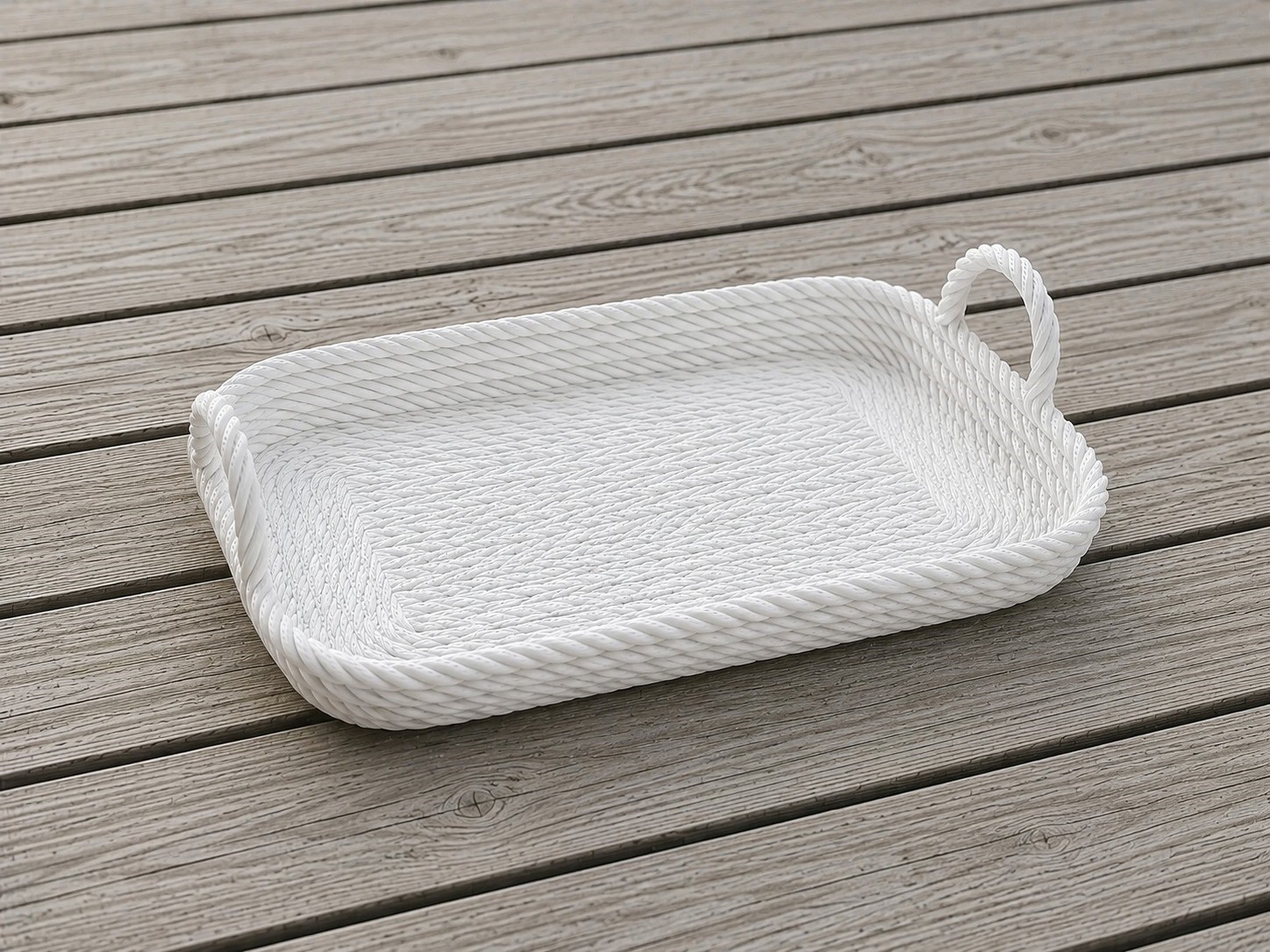 3D Baskı Çok Amaçlı Dekoratif Organizer Tepsisi - Masaüstü Düzenleyici, Banyo ve Mutfak Saklama Tepsisi-Beyaz
