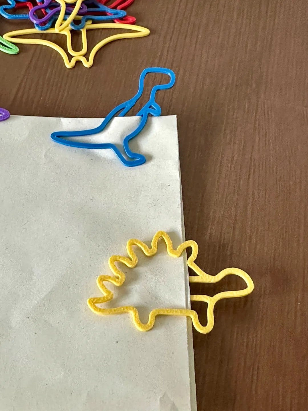 3D Baskı Dinozor Figürlü Kitap Ayracı ve Ataç Seti 15li - Karışık Desen - Siyah