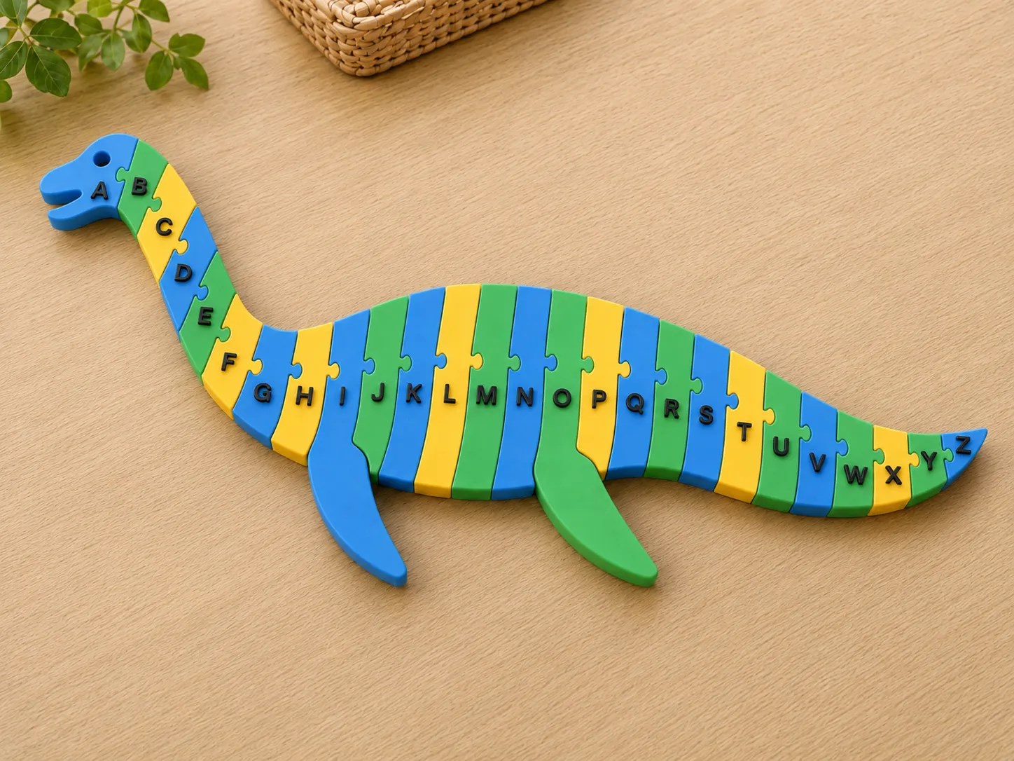 3D Baskı Dinozor Şeklinde Alfabe Puzzle - A-Z Harf Eşleştirme Oyuncağı