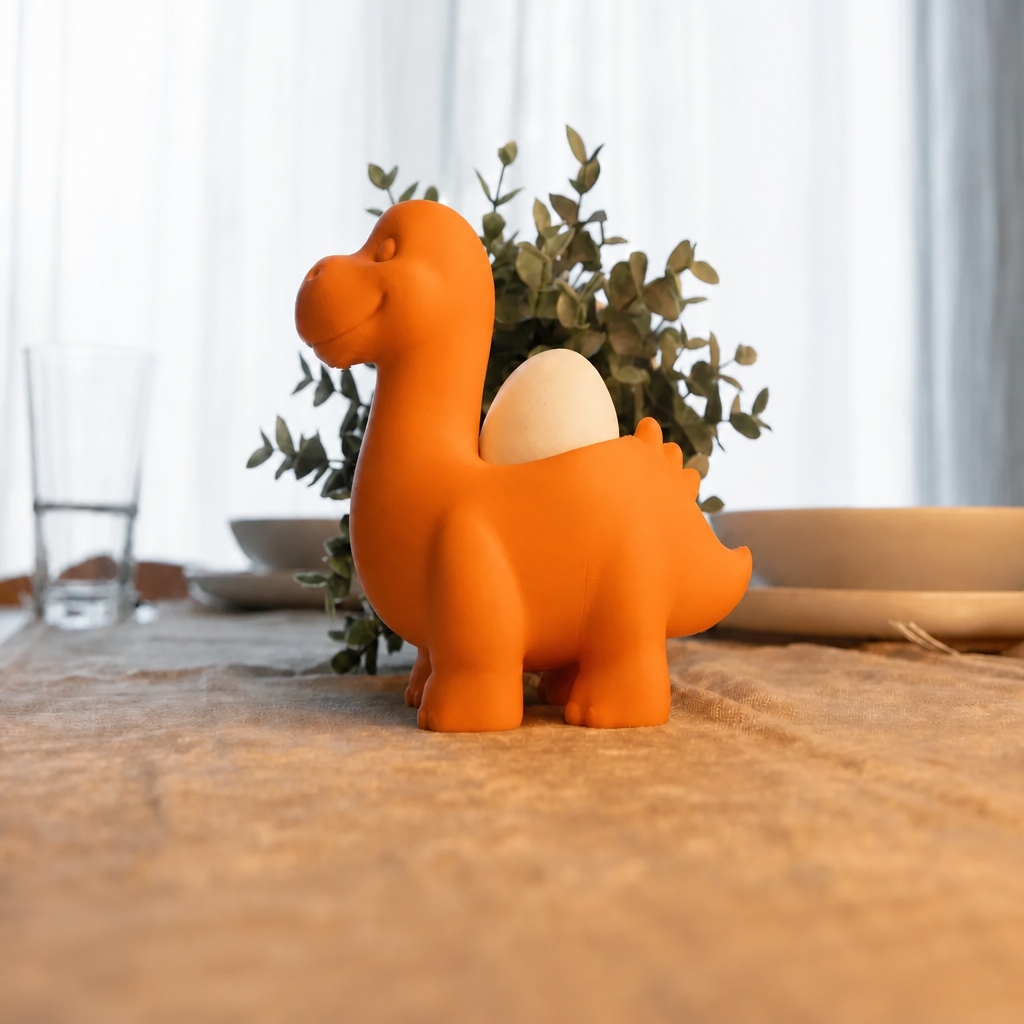 3D Baskı Dinozor Yumurtalık - Sevimli Eggosaurus Yumurta Tutucu-Turuncu