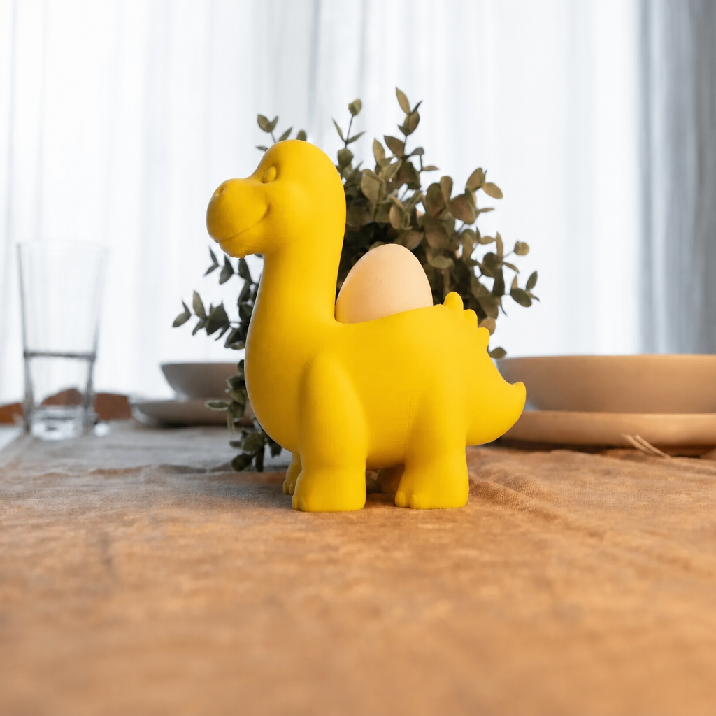 3D Baskı Dinozor Yumurtalık - Sevimli Eggosaurus Yumurta Tutucu-Sarı