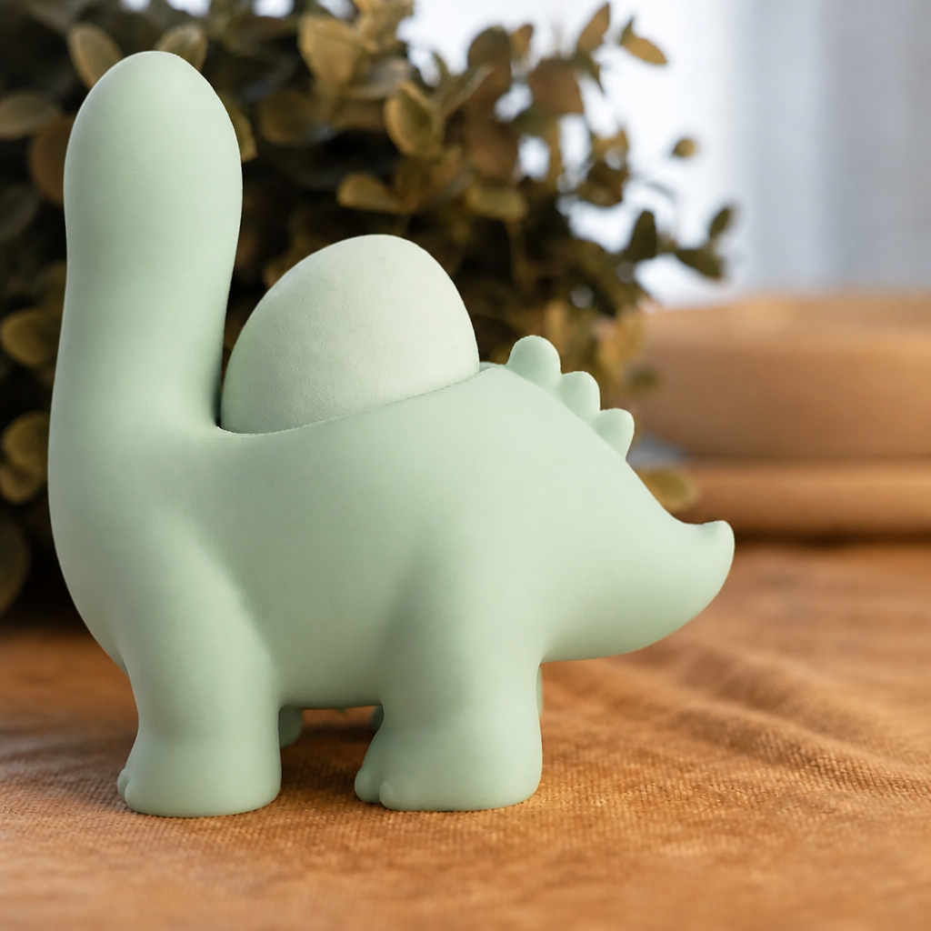 3D Baskı Dinozor Yumurtalık - Sevimli Eggosaurus Yumurta Tutucu-Mint