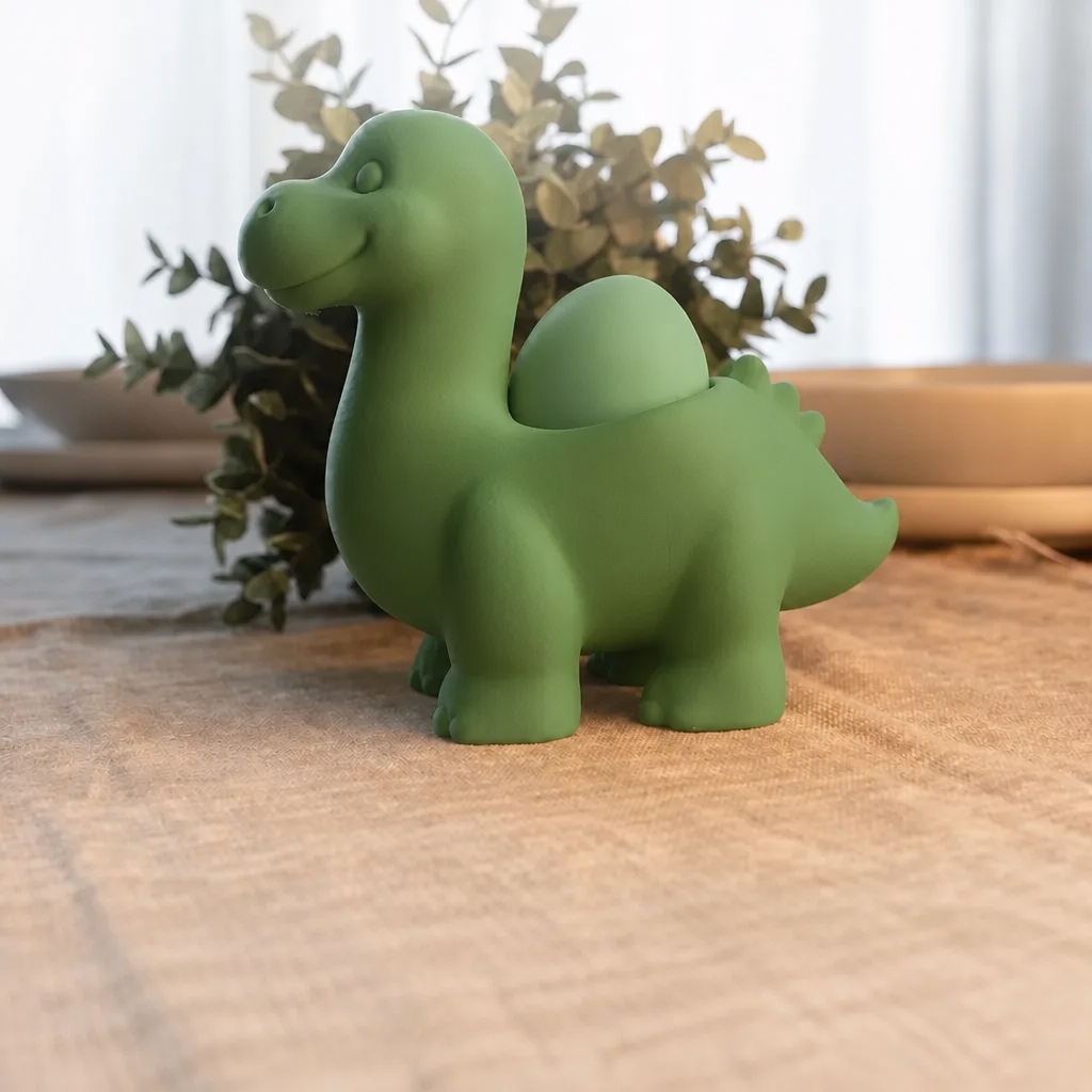 3D Baskı Dinozor Yumurtalık - Sevimli Eggosaurus Yumurta Tutucu-Yeşil