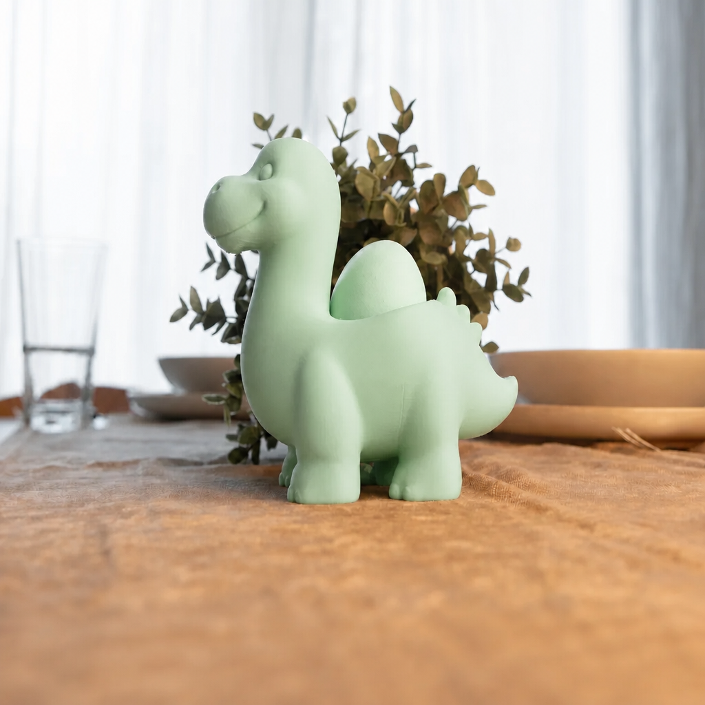 3D Baskı Dinozor Yumurtalık - Sevimli Eggosaurus Yumurta Tutucu-Mint