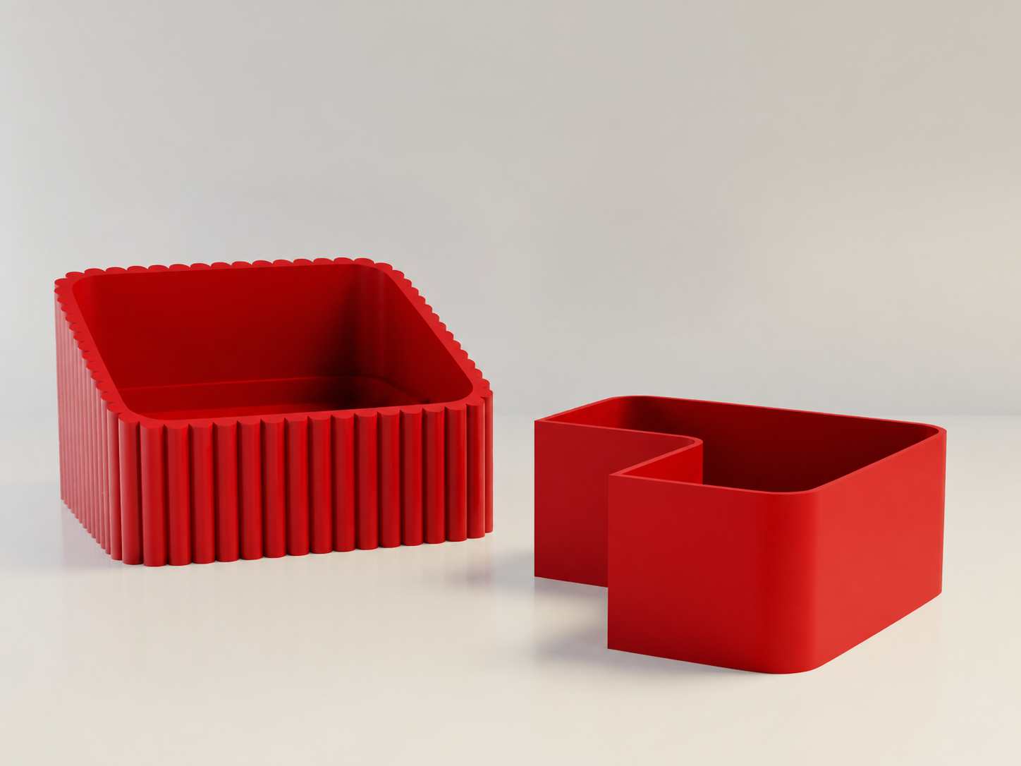 3D Baskı Fıstık Kasesi - Çift Hazneli Kabuk Ayırıcı Sunum Kasesi - Kırmızı Kırmızı
