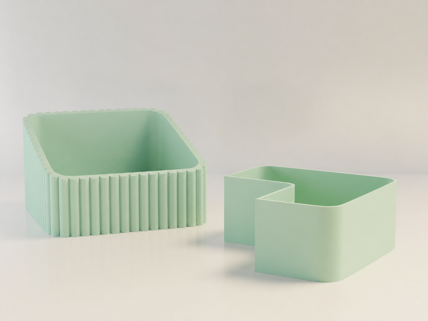 3D Baskı Fıstık Kasesi - Çift Hazneli Kabuk Ayırıcı Sunum Kasesi - Mint Mint