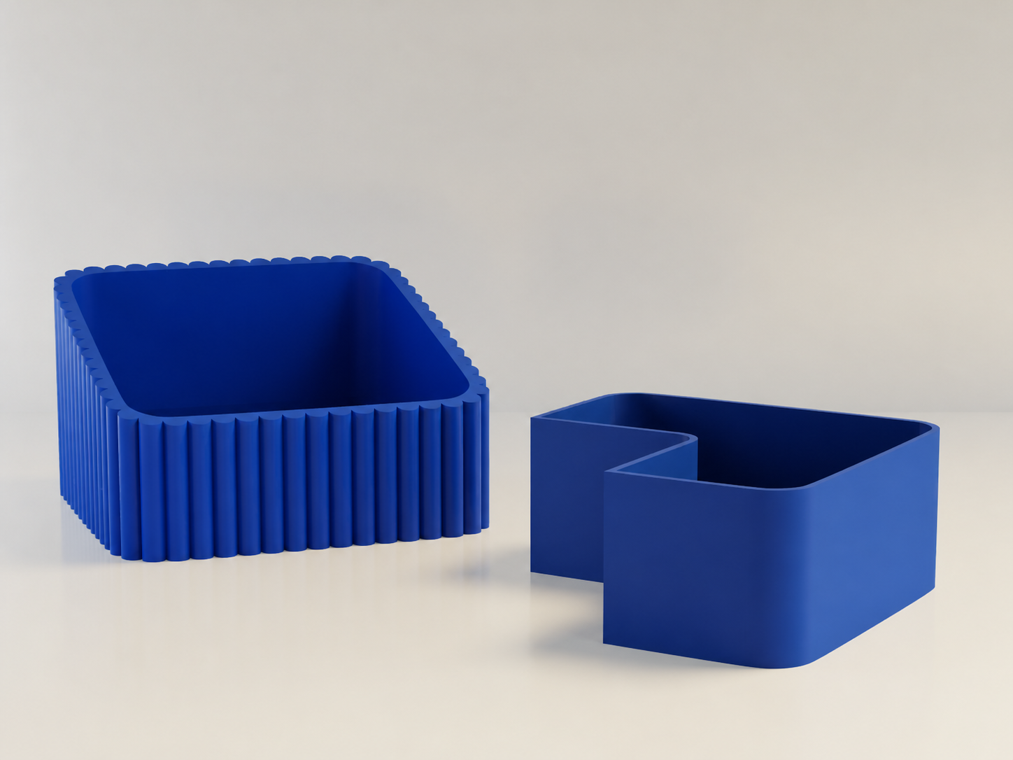 3D Baskı Fıstık Kasesi - Çift Hazneli Kabuk Ayırıcı Sunum Kasesi - Mavi Mavi