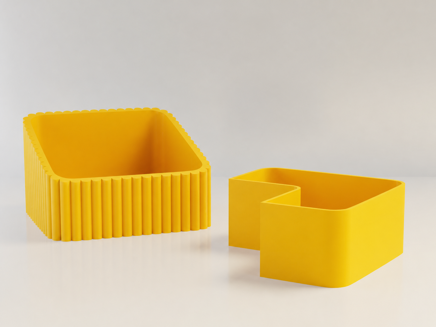 3D Baskı Fıstık Kasesi - Çift Hazneli Kabuk Ayırıcı Sunum Kasesi - Sarı Sarı