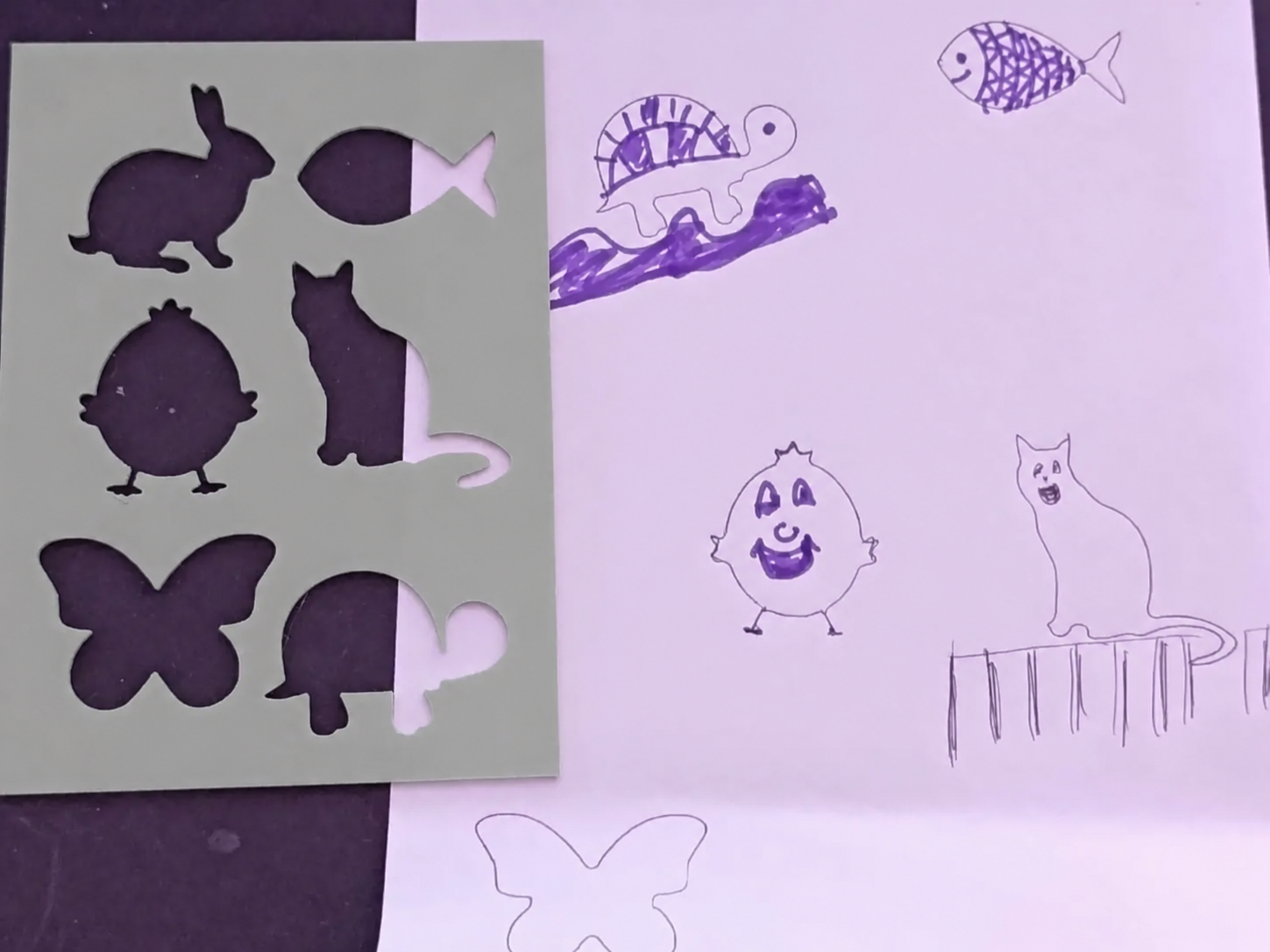 3D Baskı Hayvan Figürleri Çizim Şablonu - Çoklu Desen Kalıbı - Gri