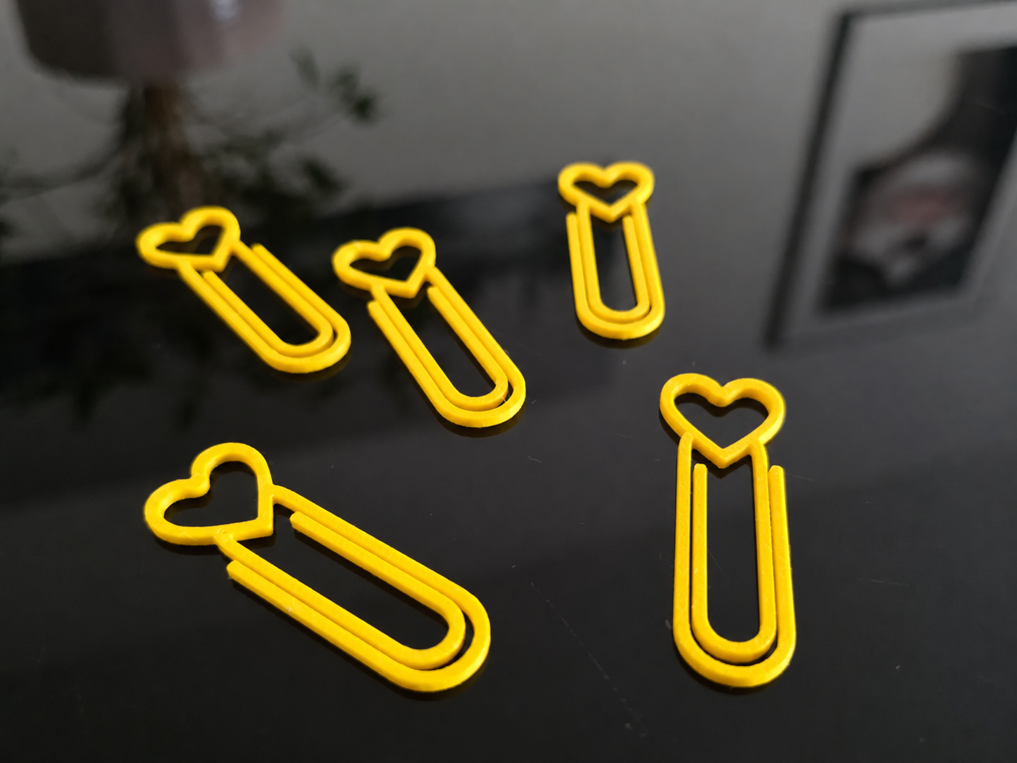 3D Baskı Kalp Figürlü Ataç - 10lu Set - Sarı