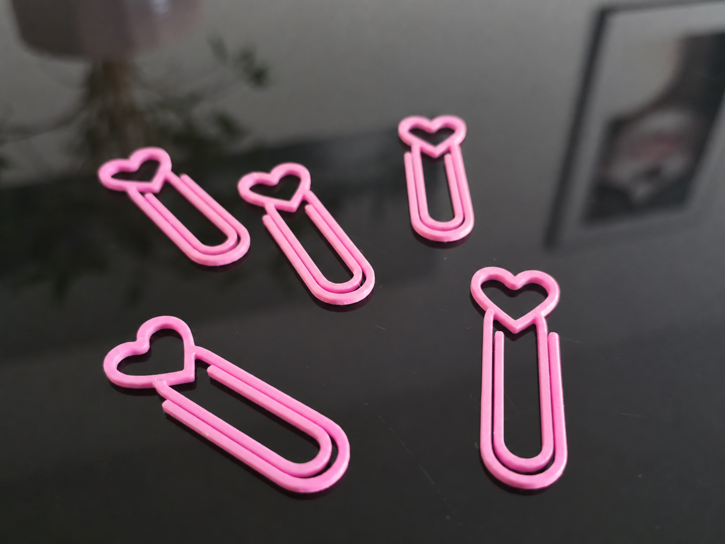 3D Baskı Kalp Figürlü Ataç - 10lu Set - Pembe