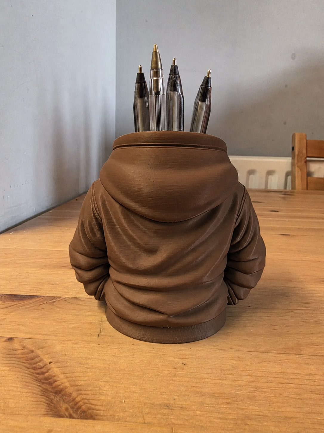 3D Baskı Kapüşonlu Sweatshirt Kalemlik - Masaüstü Organizer-Kahverengi