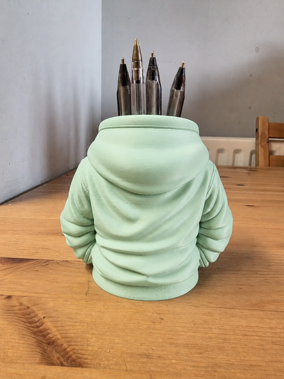 3D Baskı Kapüşonlu Sweatshirt Kalemlik - Masaüstü Organizer-Mint