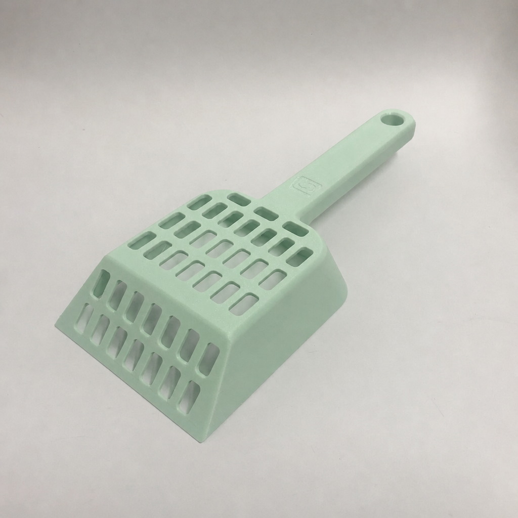 3D Baskı Kedi Kumu Küreği - Geniş Hazneli Eleme Küreği-Mint