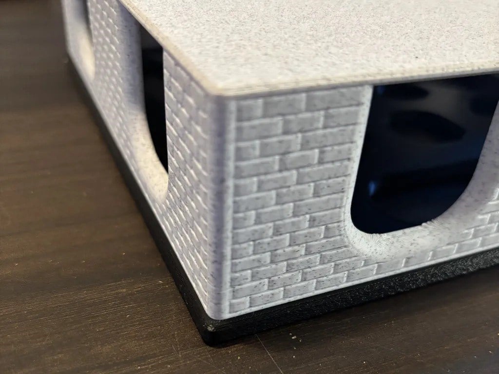 3D Baskı Kedi Zeka Oyuncağı Yavaş Yeme Aktivite Kutusu Tuğla Desenli Ödül Mama Bulmaca Siyah Beyaz